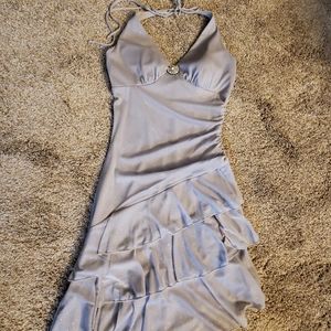 Semi Formal Sz Small Sparkly Silver Dress - image 1